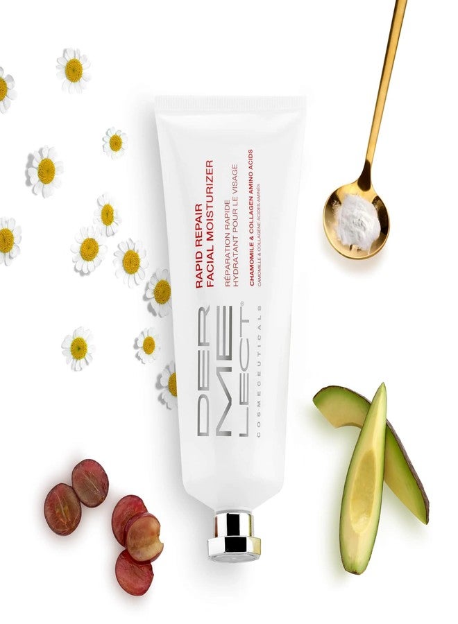 Dermelect Rapid Repair Facial Moisturizer for Face Anti Aging Cream with Chamomile Azulene Collagen Avocado Oil Grape Seed, Hydrating for Sensitive Skin Dryness Dullness Fine Lines & Wrinkles 3.3 oz - Image 4